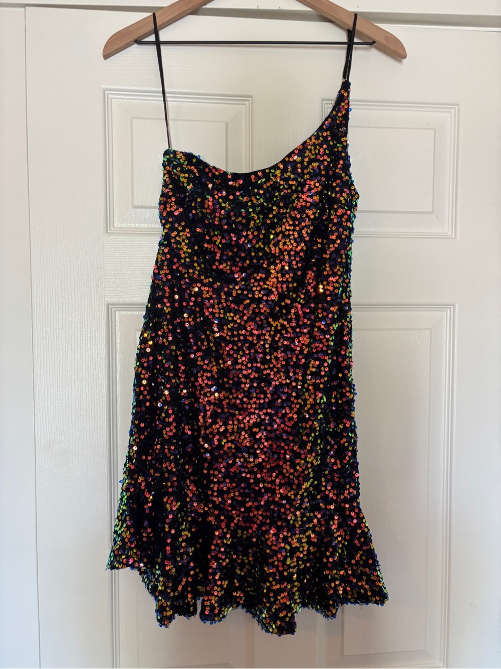 NEW Selfie Leslie Black Dress with Multicolor Sequins